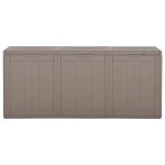 vidaXL Cutie de depozitare pentru grădină, maro, 270L, aspect de lemn din PP