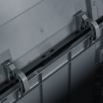 vidaXL Cutie de depozitare pentru grădină, gri, 90L, aspect de lemn din PP