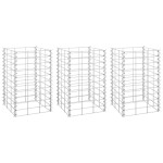 vidaXL Straturi înălțate gabion, 3 buc., 30x30x50 cm, fier