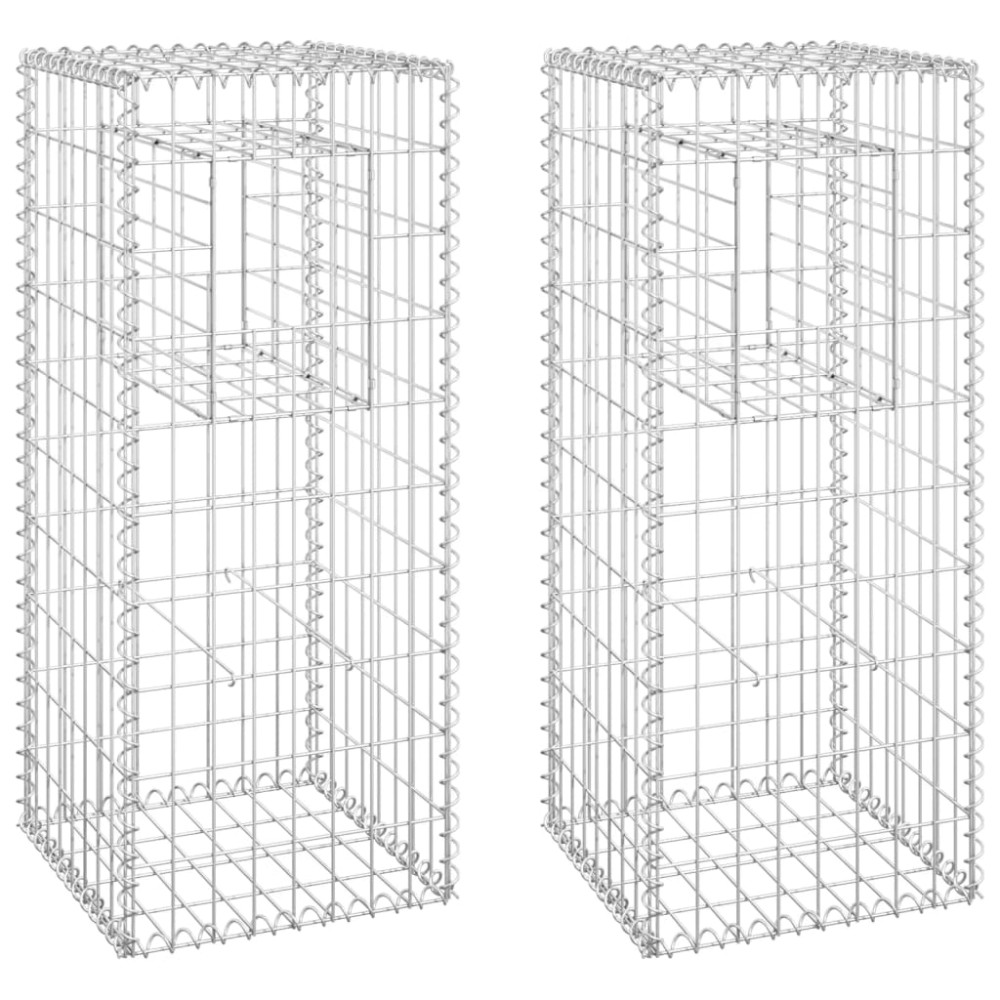vidaXL Stâlpi tip coș gabion, 2 buc., 40x40x100 cm, fier