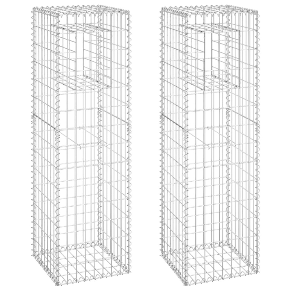vidaXL Stâlpi tip coș gabion, 2 buc., 40x40x140 cm, fier