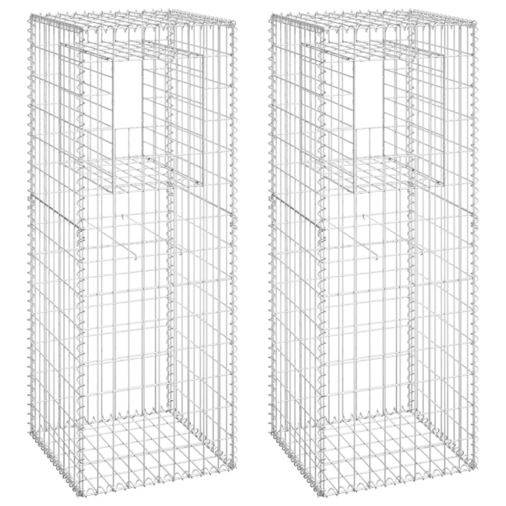 vidaXL Stâlpi coș gabion, 2 buc., 50x50x140 cm, fier