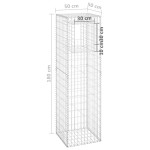 vidaXL Stâlpi tip coș gabion, 2 buc., 50x50x180 cm, fier