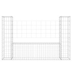 vidaXL Coș de gabion în formă de U, 2 stâlpi, 140x20x100 cm, fier