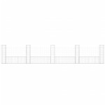 vidaXL Coș de gabion în formă de U cu 5 stâlpi, 500x20x100 cm, fier