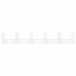 vidaXL Coș gabion în formă de U cu 6 stâlpi, 620x20x100 cm, fier