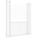 vidaXL Coș de gabion în formă de U, 2 stâlpi, 140x20x200 cm, fier