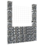 vidaXL Coș de gabion în formă de U, 2 stâlpi, 140x20x200 cm, fier