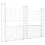 vidaXL Coș gabion în formă de U cu 3 stâlpi, 260x20x200 cm, fier