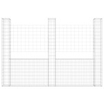 vidaXL Coș gabion în formă de U cu 3 stâlpi, 260x20x200 cm, fier