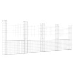 vidaXL Coș de gabion în formă de U cu 5 stâlpi, 500x20x200 cm, fier