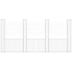 vidaXL Coș de gabion în formă de U cu 5 stâlpi, 500x20x200 cm, fier