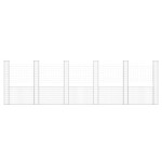 vidaXL Coș gabion în formă de U cu 6 stâlpi, 620x20x200 cm, fier