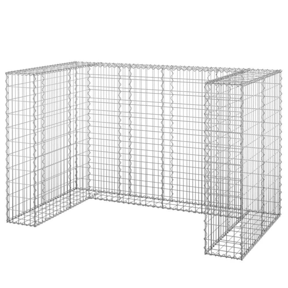 vidaXL Perete gabion pentru pubele, 180x100x110 cm, oțel galvanizat
