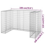 vidaXL Perete gabion pentru pubele, 180x100x110 cm, oțel galvanizat vidaXL Perete gabion pentru pubele, 180x100x110 cm, oțel galvanizat