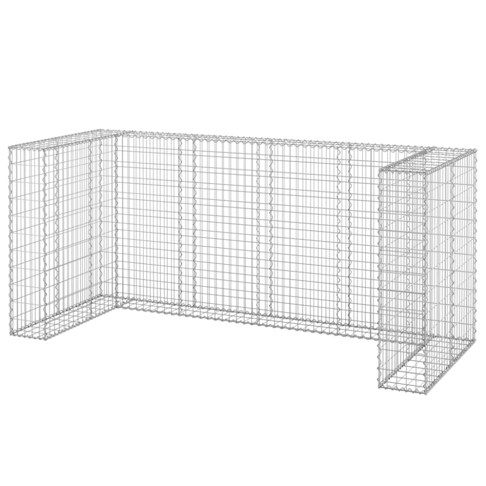 vidaXL Perete gabion pentru pubele, 254x100x110 cm, oțel galvanizat