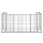 vidaXL Perete gabion pentru pubele, 254x100x110 cm, oțel galvanizat vidaXL Perete gabion pentru pubele, 254x100x110 cm, oțel galvanizat