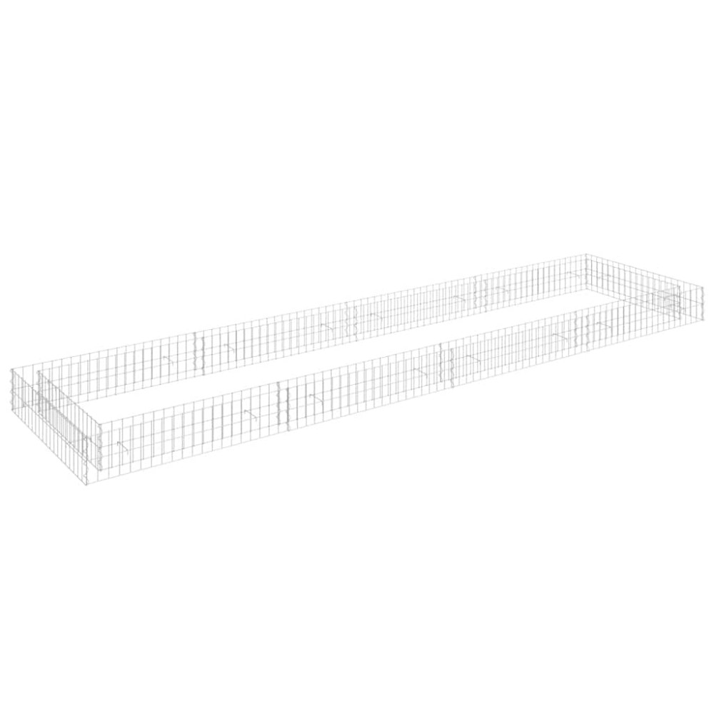 vidaXL Strat înălțat de gabion, 400x100x20 cm, oțel galvanizat