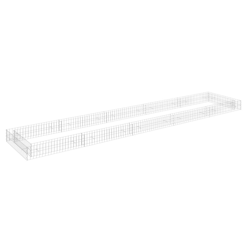 vidaXL Strat înălțat de gabion, 500x100x20 cm, oțel galvanizat