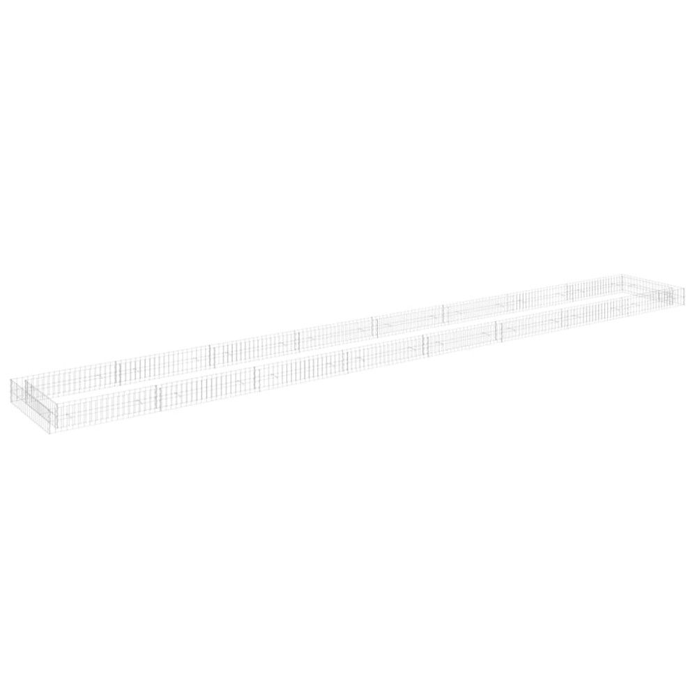 vidaXL Strat înălțat de gabion, 800x100x20 cm, oțel galvanizat