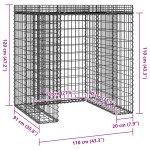 vidaXL Perete gabion pentru pubela gunoi 110x91x120 cm fier galvanizat vidaXL Perete gabion pentru pubela gunoi 110x91x120 cm fier galvanizat