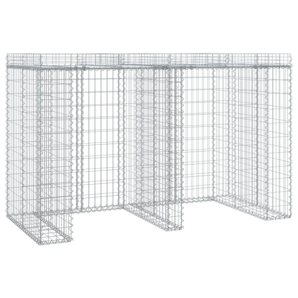 vidaXL Perete gabion pentru pubela gunoi 192x91x120 cm fier galvanizat