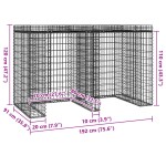 vidaXL Perete gabion pentru pubela gunoi 192x91x120 cm fier galvanizat vidaXL Perete gabion pentru pubela gunoi 192x91x120 cm fier galvanizat