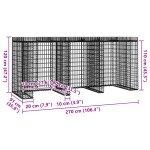 vidaXL Perete gabion pentru pubela gunoi 270x91x120 cm fier galvanizat vidaXL Perete gabion pentru pubela gunoi 270x91x120 cm fier galvanizat