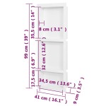 vidaXL Nișă de duș, 3 compartimente, alb lucios, 41x99x9 cm vidaXL Nișă de duș, 3 compartimente, alb lucios, 41x99x9 cm