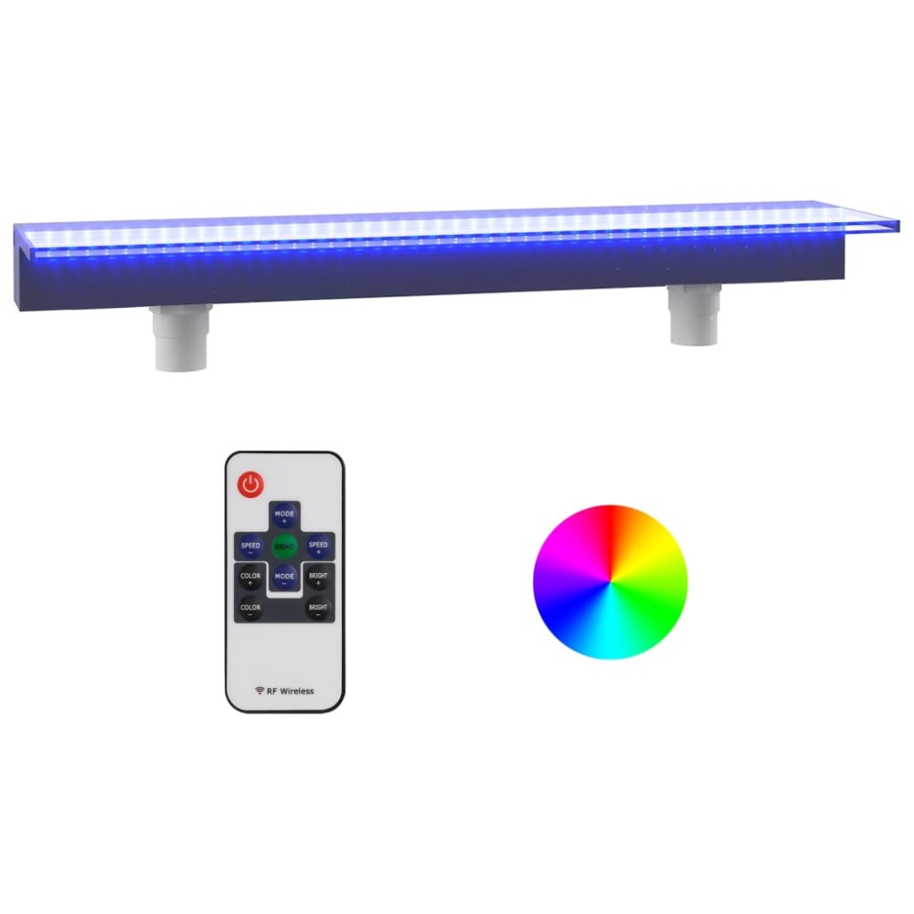 vidaXL Deversor de cascadă cu LED-uri RGB, acrilic, 108 cm