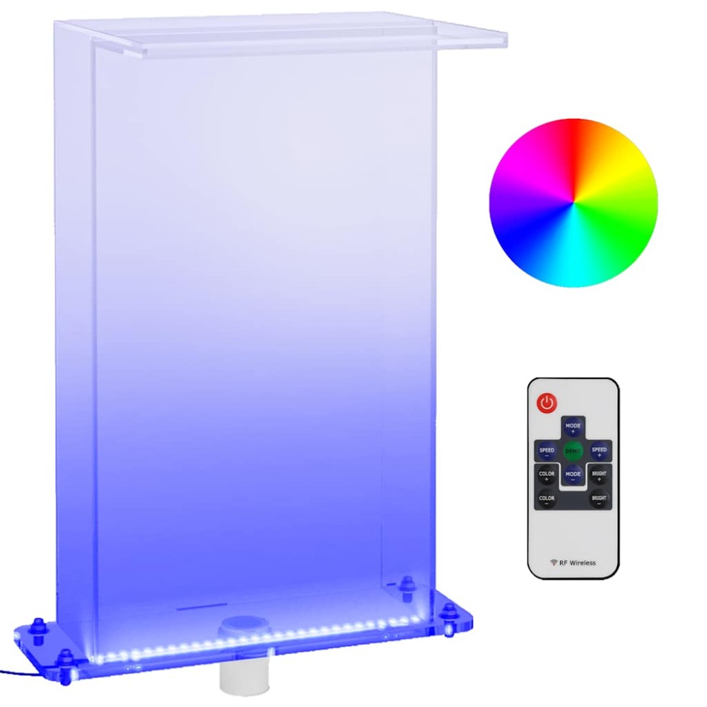 vidaXL Fântână de piscină cu LED-uri RGB, acril, 51 cm