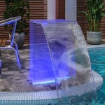 vidaXL Fântână de piscină cu LED-uri RGB, acril, 51 cm vidaXL Fântână de piscină cu LED-uri RGB, acril, 51 cm