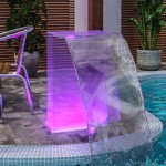 vidaXL Fântână de piscină cu LED-uri RGB, acril, 51 cm vidaXL Fântână de piscină cu LED-uri RGB, acril, 51 cm