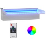 vidaXL Deversor de cascadă cu LED-uri RGB, 30 cm, oțel inoxidabil vidaXL Deversor de cascadă cu LED-uri RGB, 30 cm, oțel inoxidabil