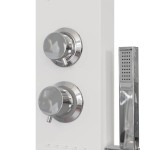 vidaXL Sistem panou de duș din aluminiu, alb vidaXL Sistem panou de duș din aluminiu, alb