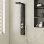 vidaXL Sistem panou de duș din aluminiu, negru vidaXL Sistem panou de duș din aluminiu, negru