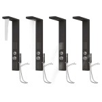 vidaXL Sistem panou de duș din aluminiu, negru vidaXL Sistem panou de duș din aluminiu, negru