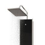 vidaXL Unitate panou de duș, negru, 18x45,5x130 cm, sticlă vidaXL Unitate panou de duș, negru, 18x45,5x130 cm, sticlă