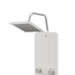 vidaXL Unitate panou de duș, alb, 25x47,5x130 cm, sticlă vidaXL Unitate panou de duș, alb, 25x47,5x130 cm, sticlă