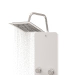 vidaXL Unitate panou de duș, alb, 25x47,5x130 cm, sticlă vidaXL Unitate panou de duș, alb, 25x47,5x130 cm, sticlă