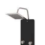 vidaXL Unitate panou de duș, negru, 25x47,5x130 cm, sticlă vidaXL Unitate panou de duș, negru, 25x47,5x130 cm, sticlă