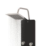 vidaXL Unitate panou de duș, negru, 25x47,5x130 cm, sticlă vidaXL Unitate panou de duș, negru, 25x47,5x130 cm, sticlă