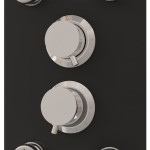 vidaXL Unitate panou de duș, negru, 25x47,5x130 cm, sticlă vidaXL Unitate panou de duș, negru, 25x47,5x130 cm, sticlă