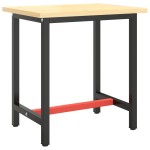 vidaXL Cadru banc de lucru, negru mat/roșu mat, 70x50x79 cm, metal vidaXL Cadru banc de lucru, negru mat/roșu mat, 70x50x79 cm, metal