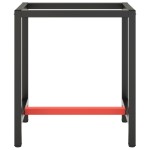 vidaXL Cadru banc de lucru, negru mat/roșu mat, 70x50x79 cm, metal vidaXL Cadru banc de lucru, negru mat/roșu mat, 70x50x79 cm, metal