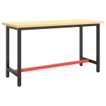 vidaXL Cadru banc de lucru, negru mat/roșu mat, 140x50x79 cm, metal vidaXL Cadru banc de lucru, negru mat/roșu mat, 140x50x79 cm, metal