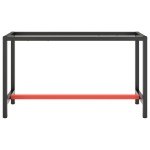 vidaXL Cadru banc de lucru, negru mat/roșu mat, 140x50x79 cm, metal vidaXL Cadru banc de lucru, negru mat/roșu mat, 140x50x79 cm, metal