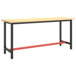 vidaXL Cadru banc de lucru, negru mat/roșu mat, 170x50x79 cm, metal vidaXL Cadru banc de lucru, negru mat/roșu mat, 170x50x79 cm, metal