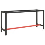 vidaXL Cadru banc de lucru, negru mat/roșu mat, 170x50x79 cm, metal vidaXL Cadru banc de lucru, negru mat/roșu mat, 170x50x79 cm, metal