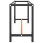vidaXL Cadru banc de lucru, negru mat/roșu mat, 170x50x79 cm, metal vidaXL Cadru banc de lucru, negru mat/roșu mat, 170x50x79 cm, metal